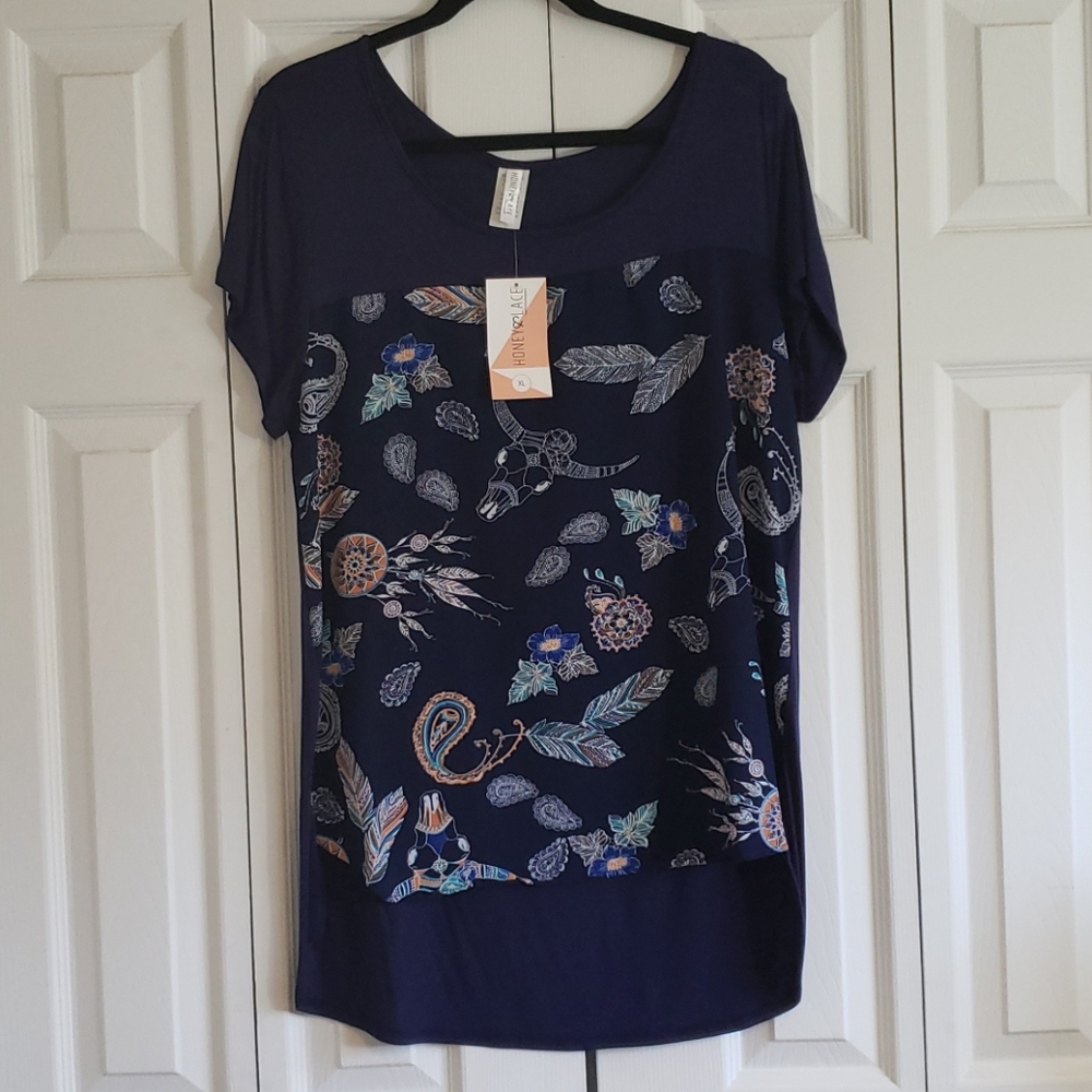 Honey and Lace Marin Tunic Top XL NWT